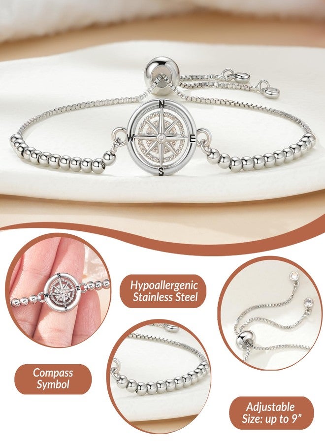 Shonyin Travel Gifts for Women for Travelers Women, Compass Bracelet Jewelry Trip Gifts for Women People Who Love to Travel A Lot - Image 4